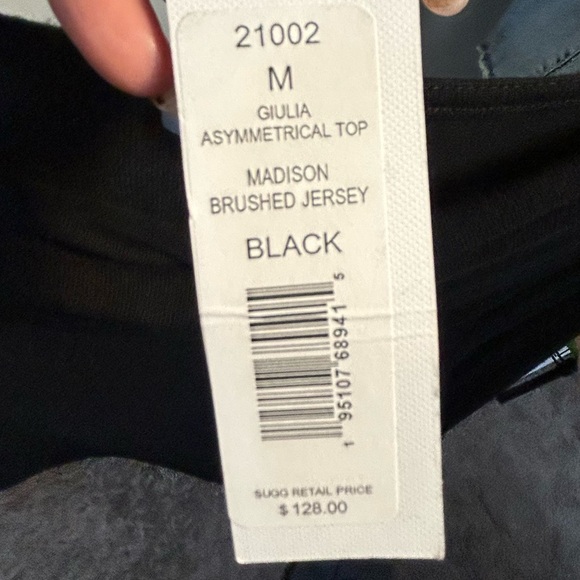 Michael Stars Black Asymmetrical Long Sleeve Top - Picture 5 of 5